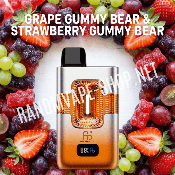 Fumot RandM Eco 2in1 50000 Randmvape shop fumot randm 2in1 eco grape gummy bear strawberry gummy bear